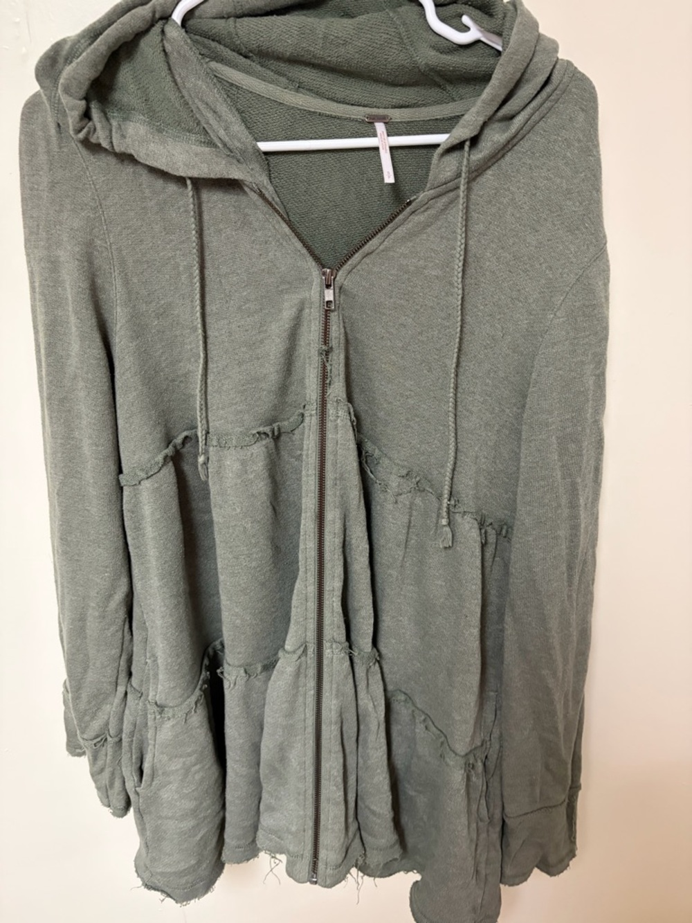 Free People Olive Green Knit Hooded Tunic